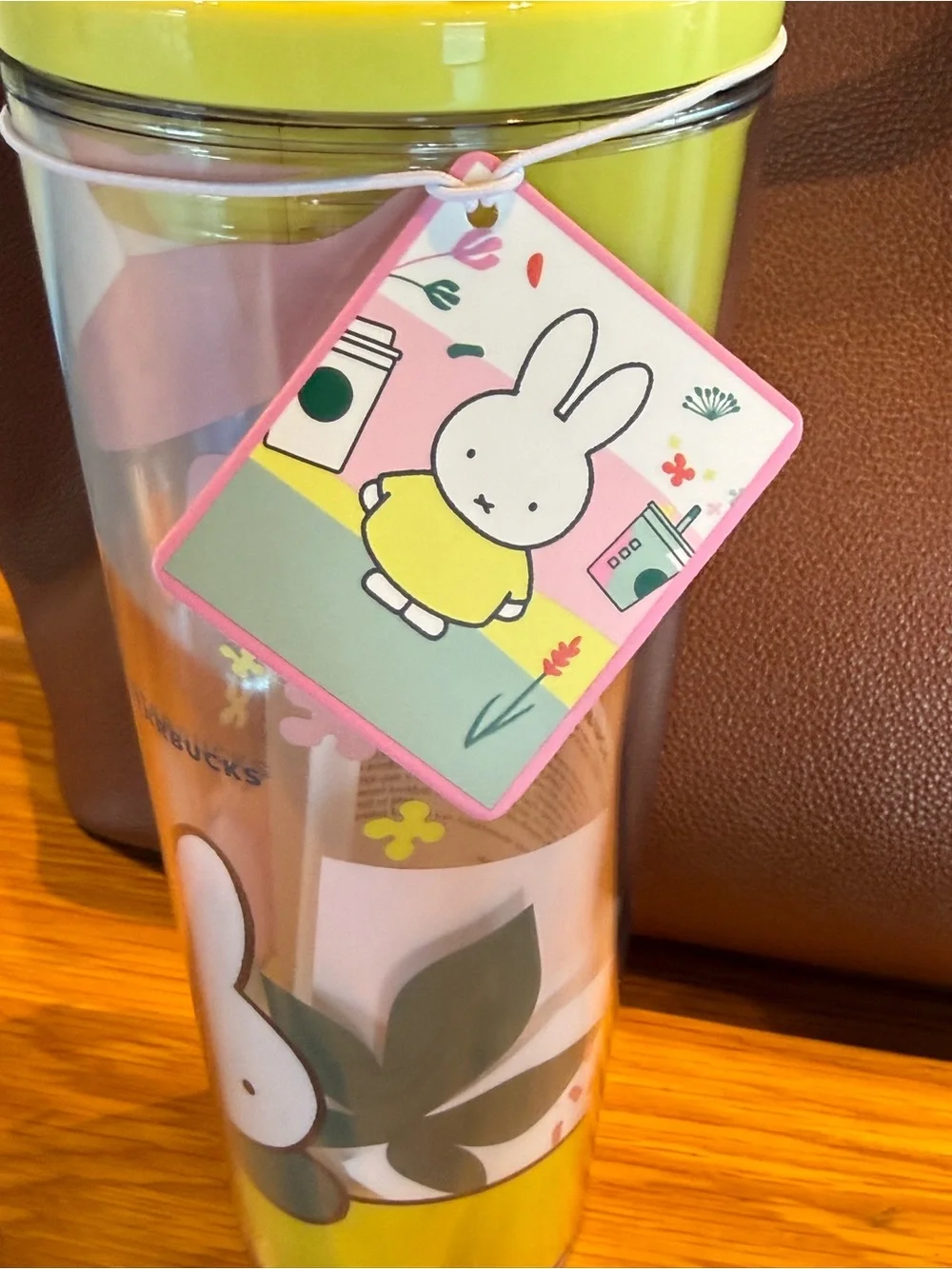 Starbucks x Miffy Yellow and Pink Clear Tumbler with Straw & Topper